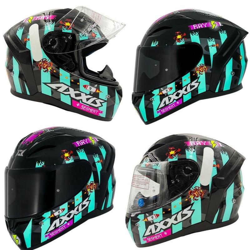 CAPACETE FECHADO AXXIS SEGMENT APOLO RAY B7 Azul Turquesa
